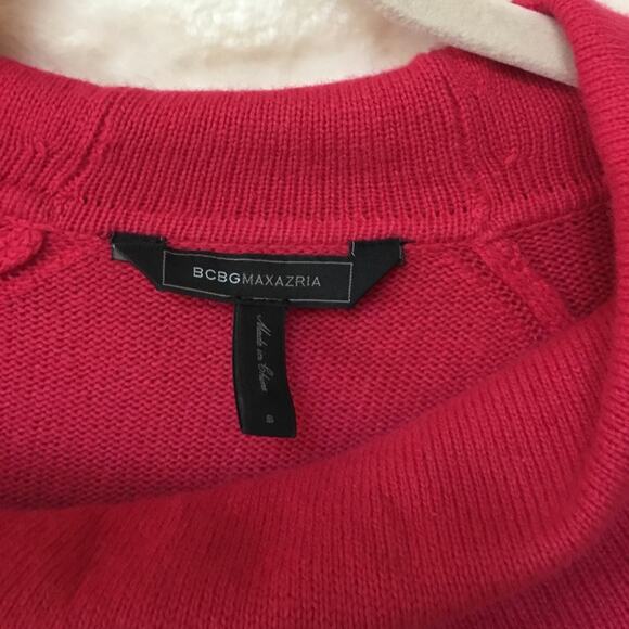 BCBGMaxAzria Red Quarter Sleeve Cowl Neck Sweater - Picture 3 of 11